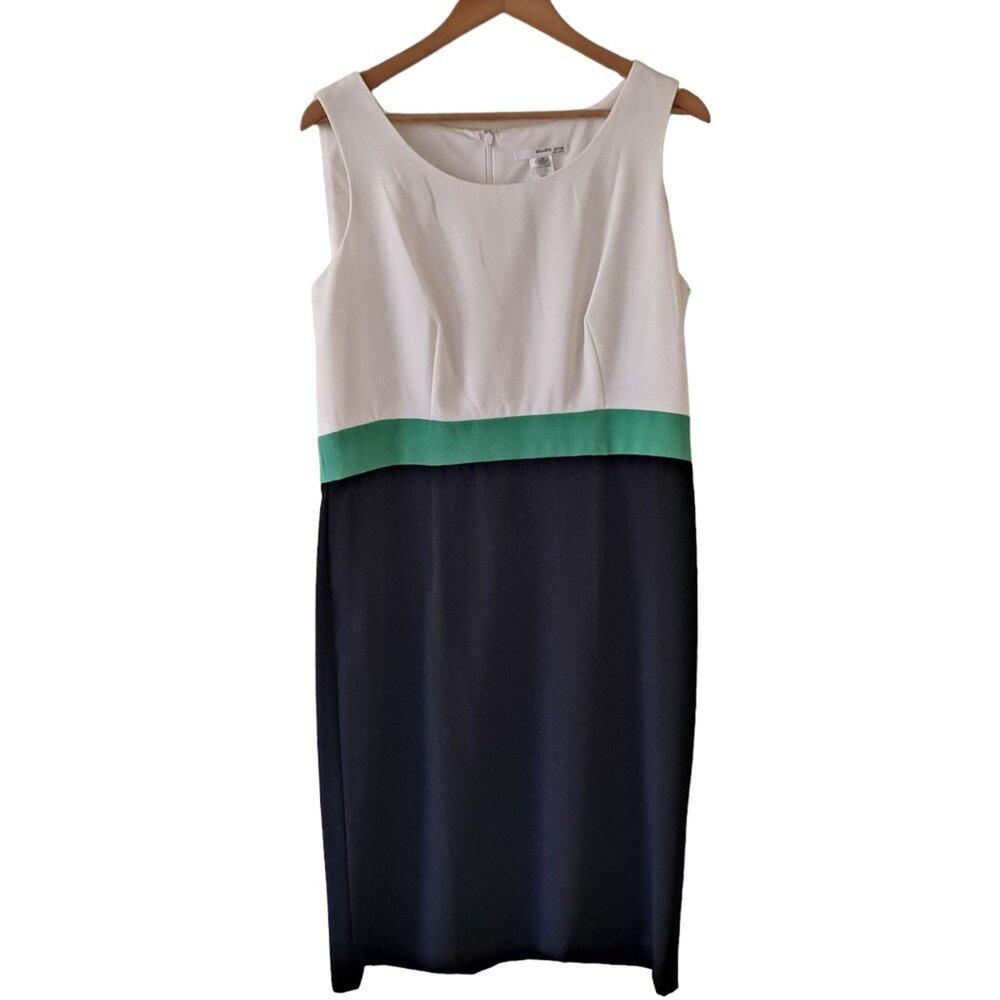 Studio One Multicolored Color Block Sleeveless Sheath Dress - Size 14